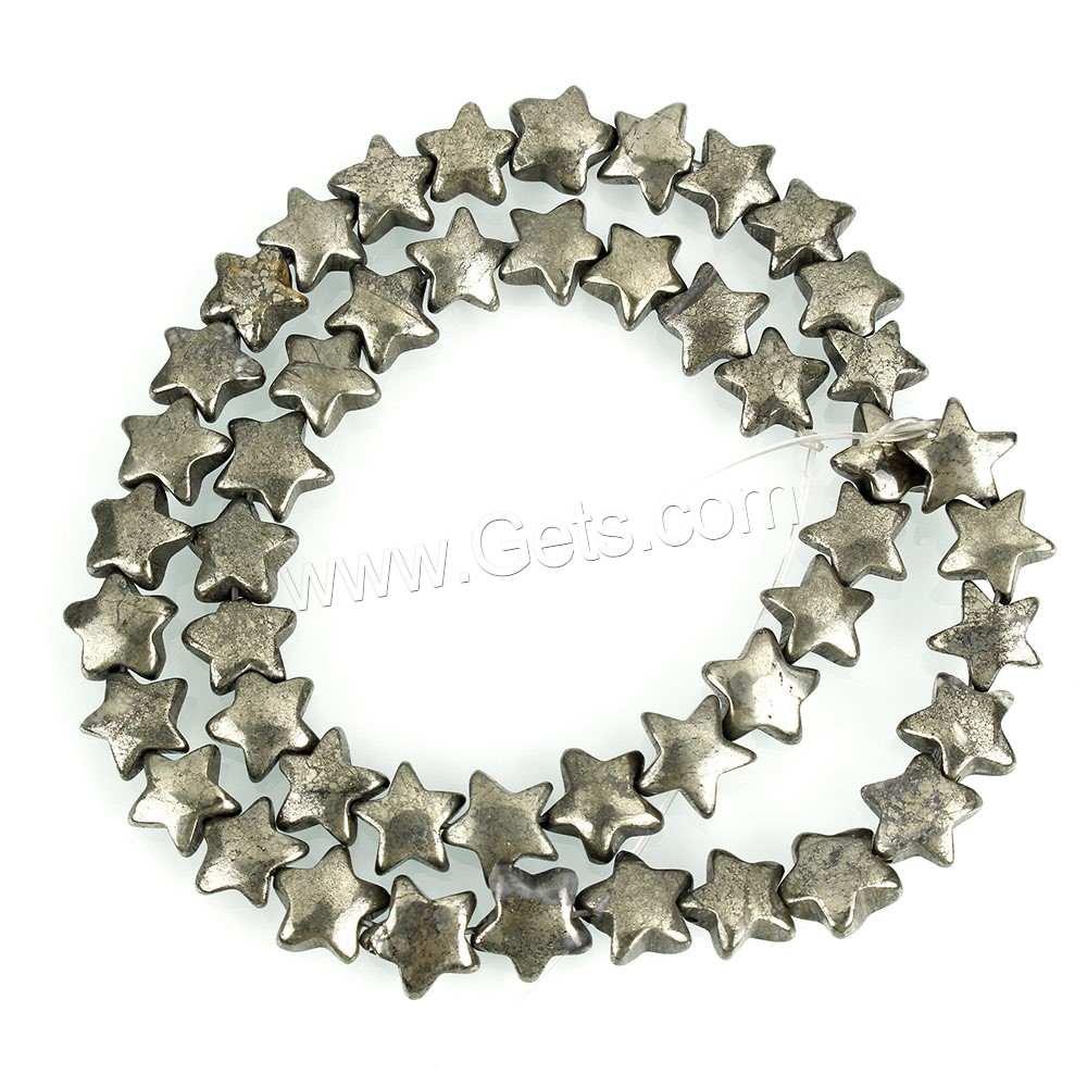 Golden Pyrite Beads, Star, natural, different size for choice, Hole:Approx 0.7mm, Length:Approx 16 Inch, Sold By Strand
