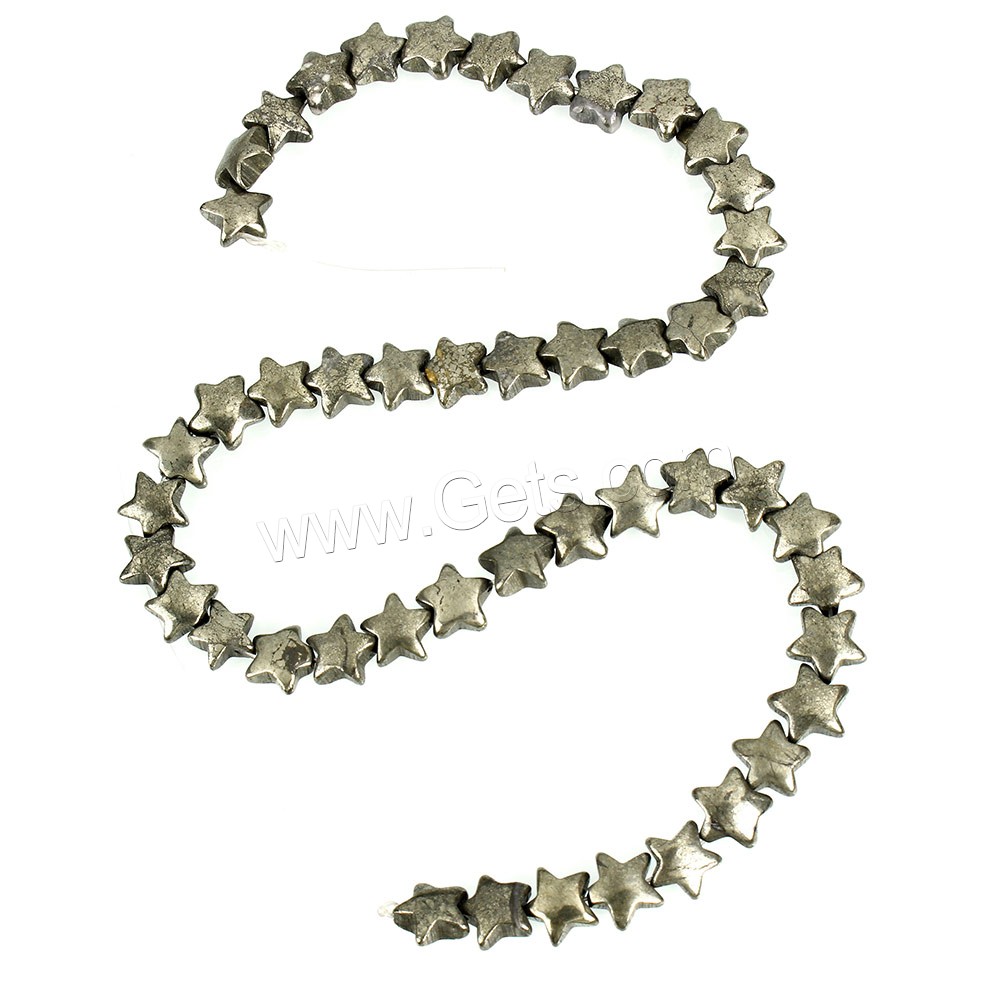 Golden Pyrite Beads, Star, natural, different size for choice, Hole:Approx 0.7mm, Length:Approx 16 Inch, Sold By Strand
