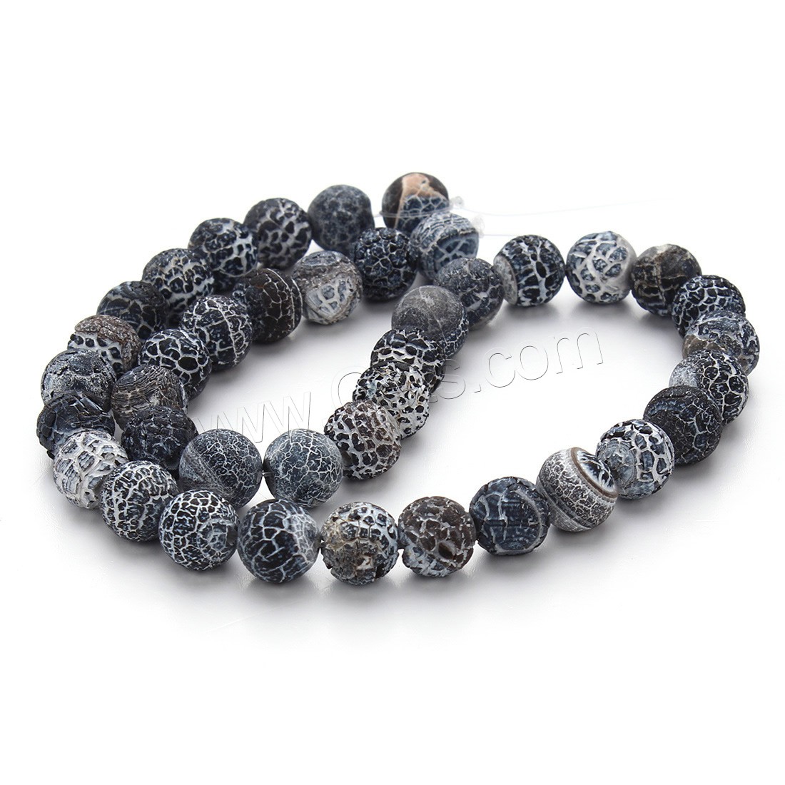 Natural Effloresce Agate Beads, Round, different size for choice, black, Hole:Approx 1mm, Length:Approx 15.5 Inch, Sold By Strand