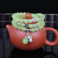 Wrist Mala, Natural Prehnite, with Zinc Alloy, Fabulous Wild Beast, natural, for woman & , 8mm Approx 19.3 Inch 
