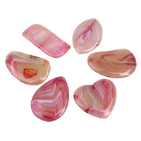 Lace Agate Pendants, bright rosy red - Approx 1mm 