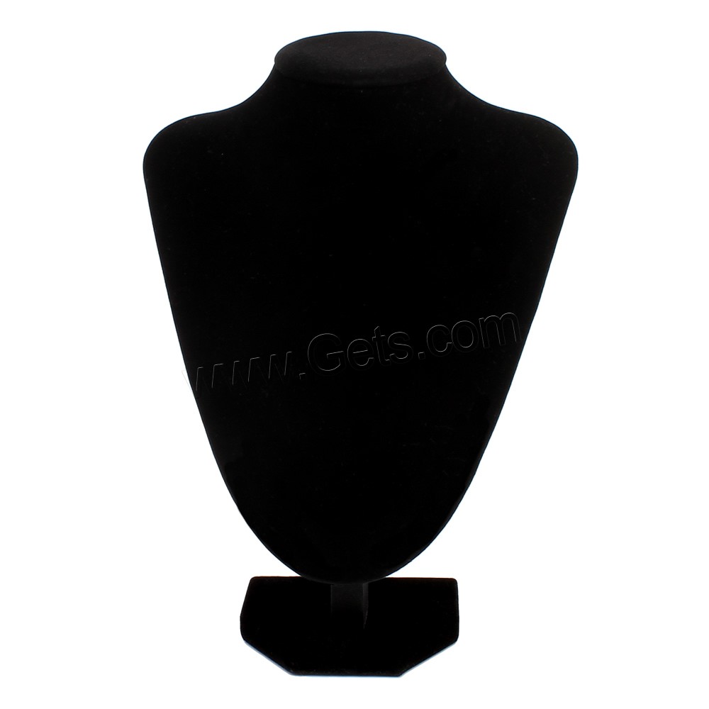 Velvet Necklace Display, Velveteen, with Cardboard, different size for choice, black, Sold By PC