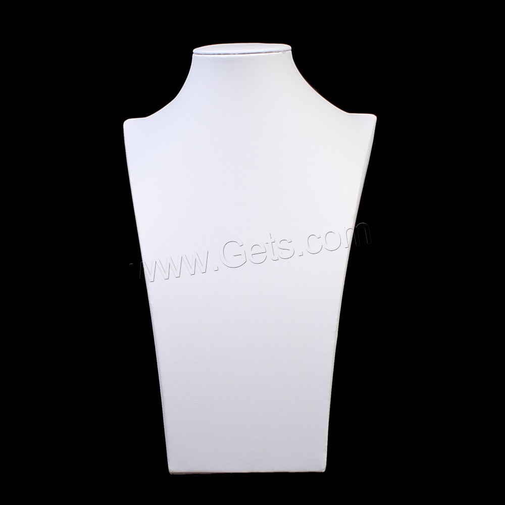Cuero de PU Mostrador para collar, con Cartón, diverso tamaño para la opción, Blanco, Vendido por UD