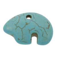 Synthetic Turquoise Pendants, Elephant, blue Approx 1mm 