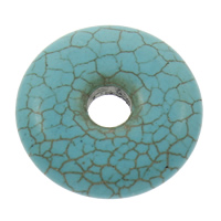 Turquesa sintético Anilla, Donut, azul, 30x6.5mm, agujero:aproximado 7mm, Vendido por UD