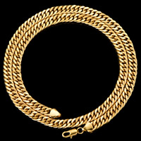Brass Chain Necklace, 18K gold plated, curb chain & for woman, lead & cadmium free, 7.5mm Approx 23.5 Inch 
