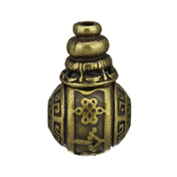 Messing 3-Loch-Guru-Perlen-Set, rund, antike Bronzefarbe plattiert, buddhistischer Schmuck, 21.5mm, 13.5mm, 9x9.5x9mm, Bohrung:ca. 2.5mm, 3mm, verkauft von PC