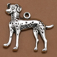 Zinklegierung Tier Anhänger, Hund, antik silberfarben plattiert, frei von Blei & Kadmium, 27x28mm, Bohrung:ca. 2mm, 100PCs/Tasche, verkauft von Tasche