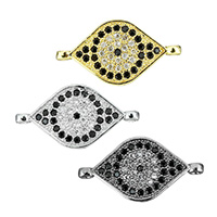 Evil Eye Jewelry Connector, Brass, plated, micro pave cubic zirconia & 1/1 loop Approx 1mm 