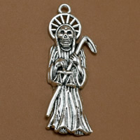 Buddhist Jewelry Pendant, Zinc Alloy, Skull, antique silver color plated, lead & cadmium free Approx 1.5mm 