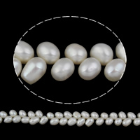Perlas Arroz Freshwater, Perlas cultivadas de agua dulce, natural, Blanco, 7-8mm, agujero:aproximado 0.8mm, longitud:aproximado 15 Inch, Vendido por Sarta