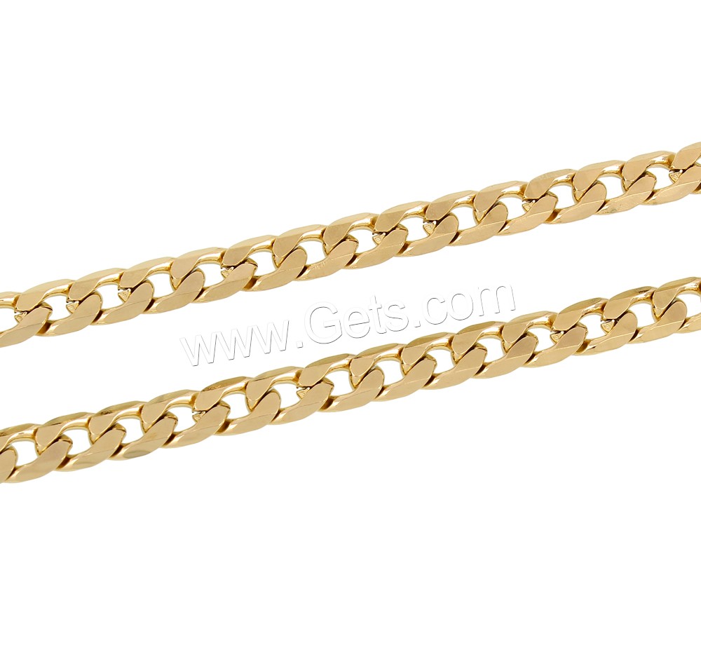 цепочки, нержавеющая сталь, плакирован золотом, Мужская & разный размер для выбора & Снаряженная цепь, длина:Приблизительно 23.5 дюймовый, продается Strand