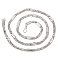 Collar de cadena de acero inoxidable, unisexo & cadena de acoplamiento, color original, 5x9mm, longitud:aproximado 21.5 Inch, Vendido por Sarta
