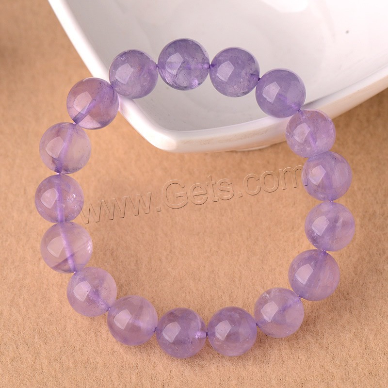 Amethyst Bracelet, Round, natural, February Birthstone & different size for choice & for woman, Grade AAA, Length:Approx 7.5 Inch, Sold By Strand