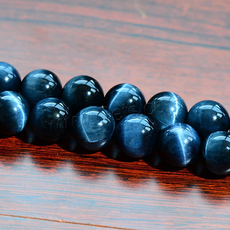 Tiger Eye Beads, Round, natural, different size for choice, blue, Grade AAAAA, Length:Approx 15.5 Inch, Sold By Strand