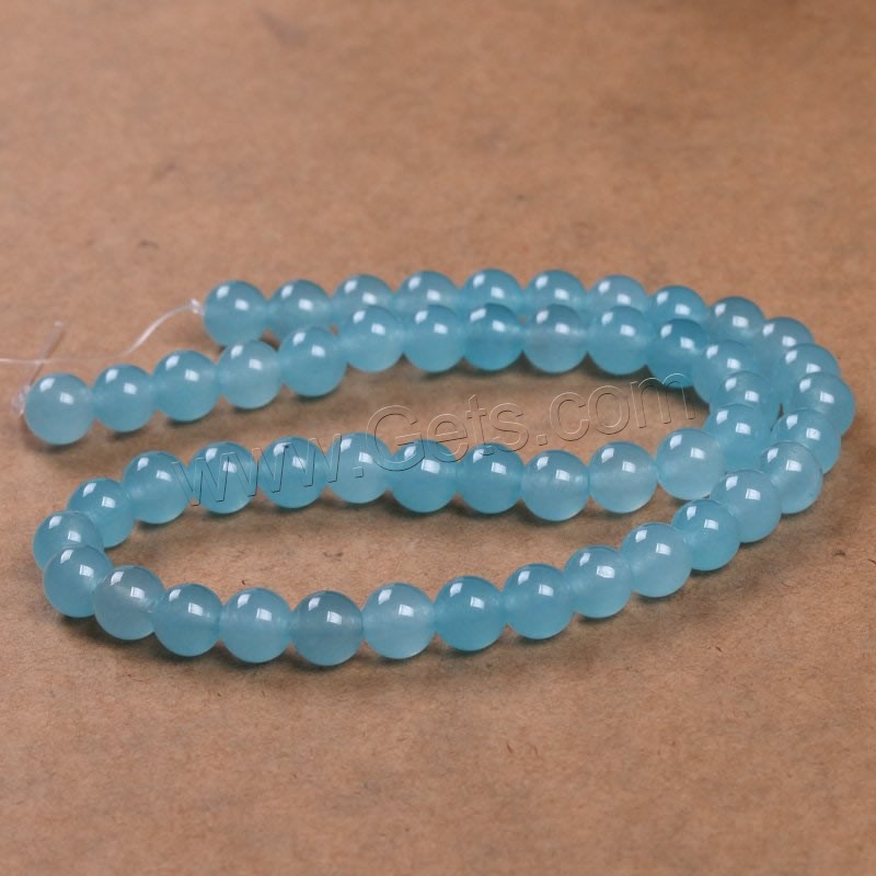 Dyed Jade Beads, Round, different size for choice, blue, Hole:Approx 1-2mm, Length:Approx 15 Inch, Sold By Strand