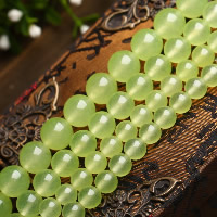 Grüner Chalcedon Perle, rund, natürlich, verschiedene Größen vorhanden, Bohrung:ca. 1-2mm, Länge:ca. 15 ZollInch, verkauft von Strang