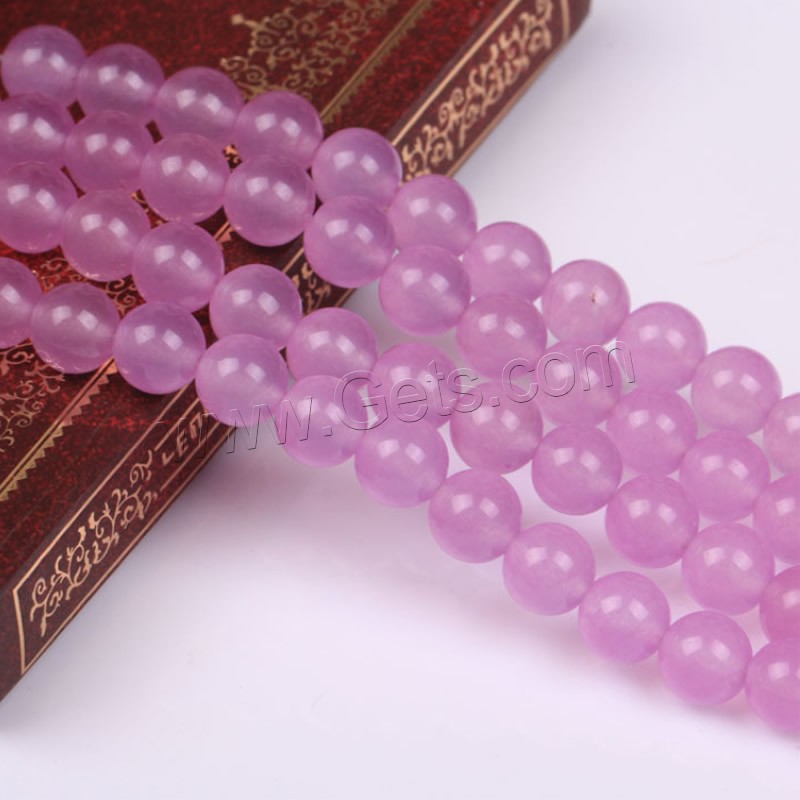 Dyed Jade Beads, Round, different size for choice, purple, Hole:Approx 1-2mm, Length:Approx 15 Inch, Sold By Strand
