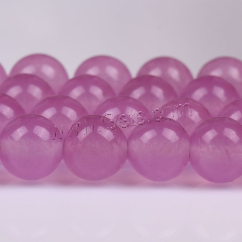 Gefärbte Jade Perlen, rund, verschiedene Größen vorhanden, violett, Bohrung:ca. 1-2mm, Länge:ca. 15 ZollInch, verkauft von Strang