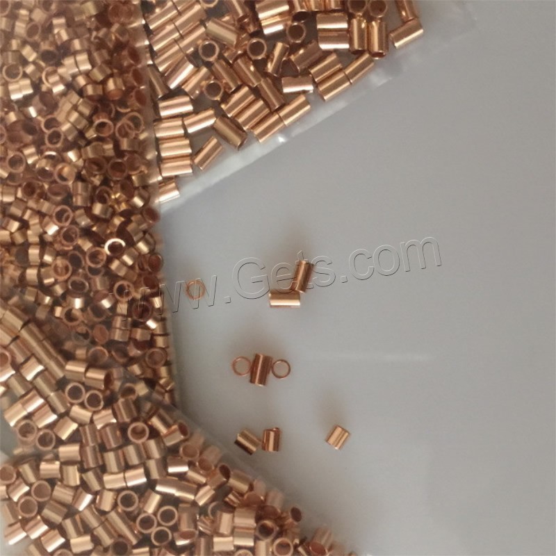 Gold Filled Positioning Tube, rose gold color plated, different size for choice, Hole:Approx 1.4mm, Sold By PC