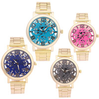 Women Wrist Watch, Stainless Steel, with Glass, plated, stoving varnish & for woman & enamel & hollow Approx 8.8 Inch 