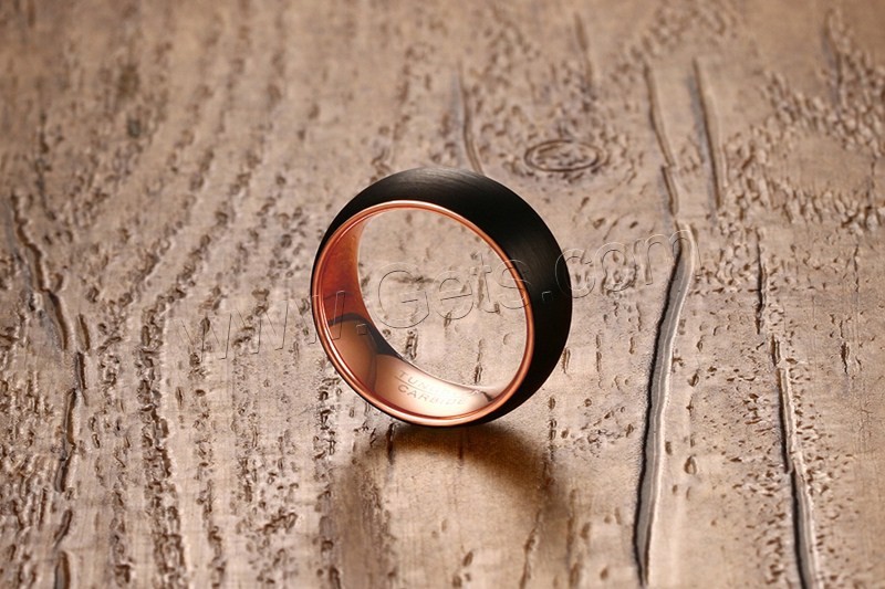 Männer Wolfram Stahl Ring in Bulk, plattiert, verschiedene Größen vorhanden & gebürstet & für den Menschen & zweifarbig, 8mm, verkauft von PC