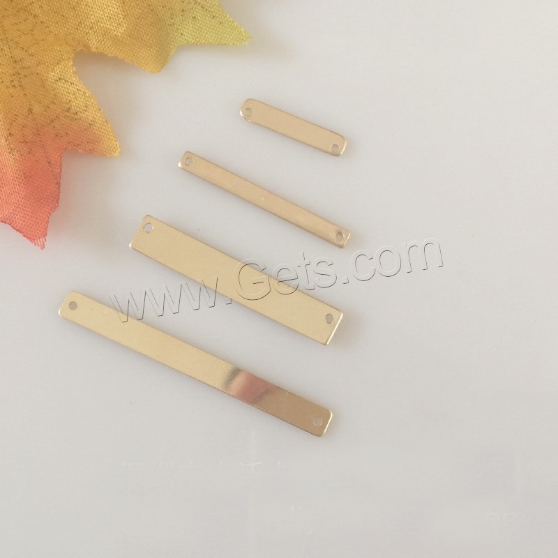 Gold Filled Connector, Rectangle, 14K gold plated, different size for choice & 1/1 loop, Hole:Approx 1.1mm, Sold By PC