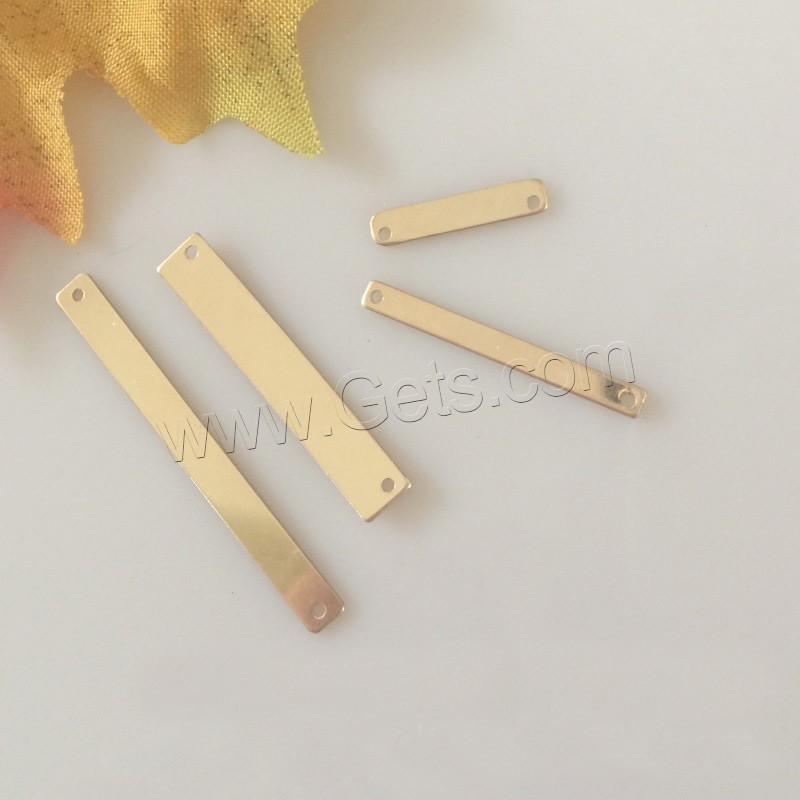 Gold Filled Connector, Rectangle, 14K gold plated, different size for choice & 1/1 loop, Hole:Approx 1.1mm, Sold By PC