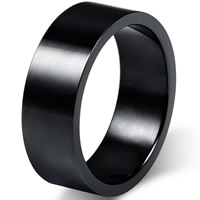 Нержавеющая сталь Человек палец кольцо, нержавеющая сталь, черный покрытием, разный размер для выбора & Мужский, 8mm, продается PC