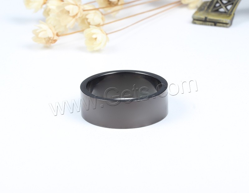 Stainless Steel Finger Ring, black ionic, different size for choice & for woman, 6mm, Sold By PC