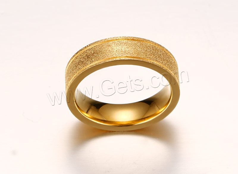 Stainless Steel Finger Ring, gold color plated, different size for choice & for woman & stardust, 4mm, Sold By PC