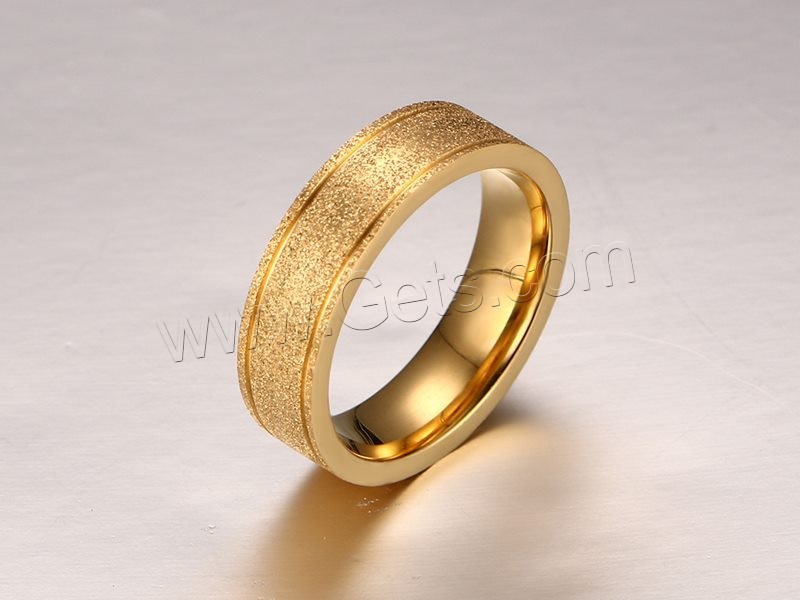 Stainless Steel Finger Ring, gold color plated, different size for choice & for woman & stardust, 4mm, Sold By PC