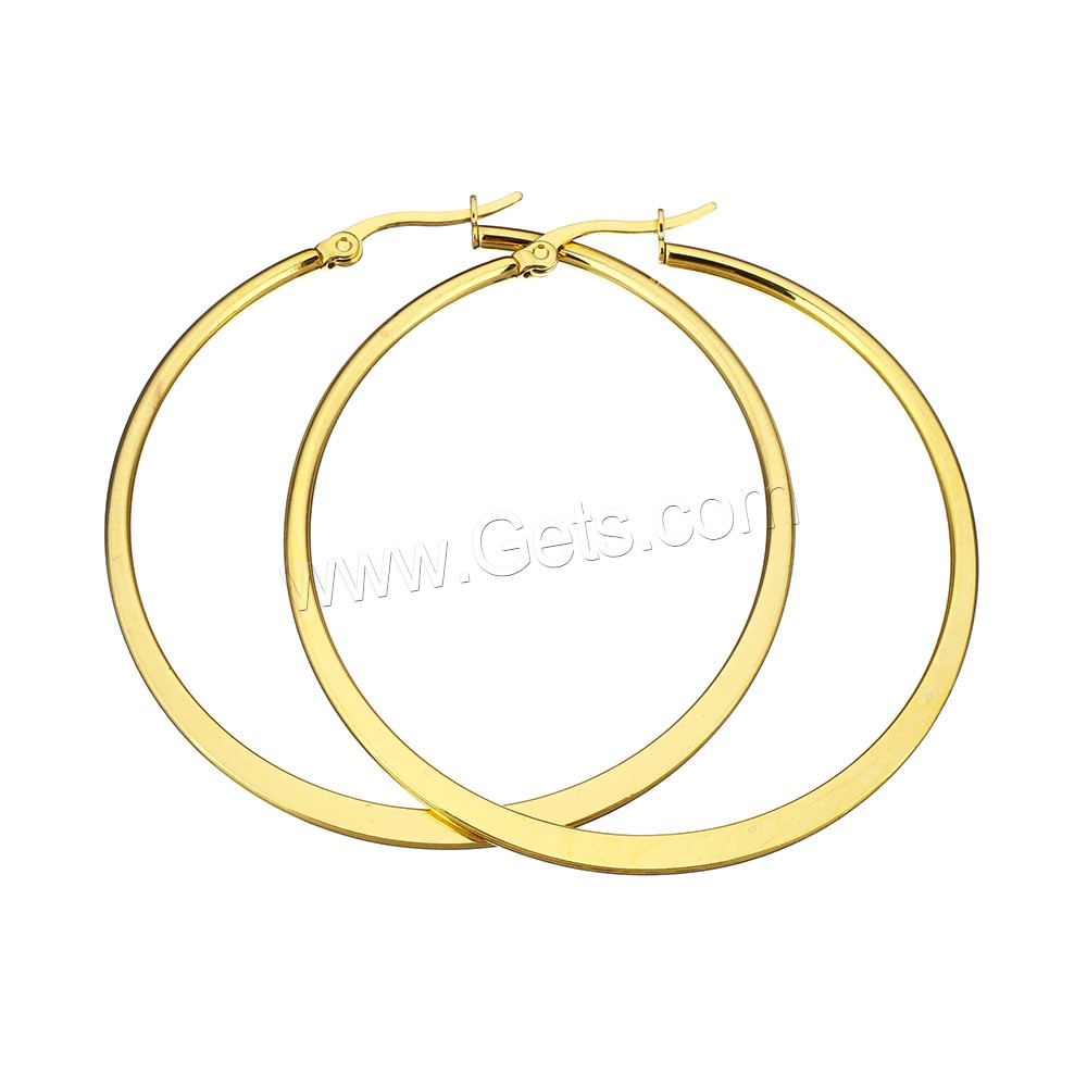 Stainless Steel Hoop Earring, plated, different size for choice, more colors for choice, Sold By Pair