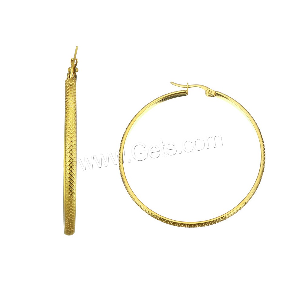 Stainless Steel Hoop Earring, gold color plated, different size for choice, Sold By Pair