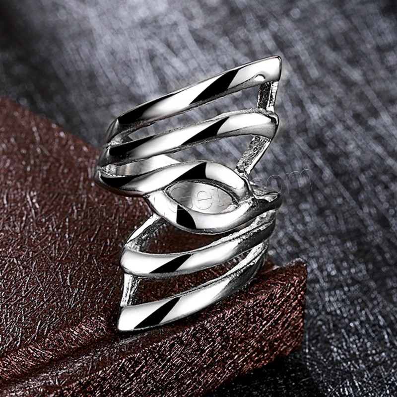 Stainless Steel Finger Ring, different size for choice & for woman & hollow, original color, 38mm, Sold By PC