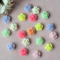 Solide Acryl Perlen, Blume, Volltonfarbe, gemischte Farben, 13mm, Bohrung:ca. 1mm, ca. 1100PCs/Tasche, verkauft von Tasche