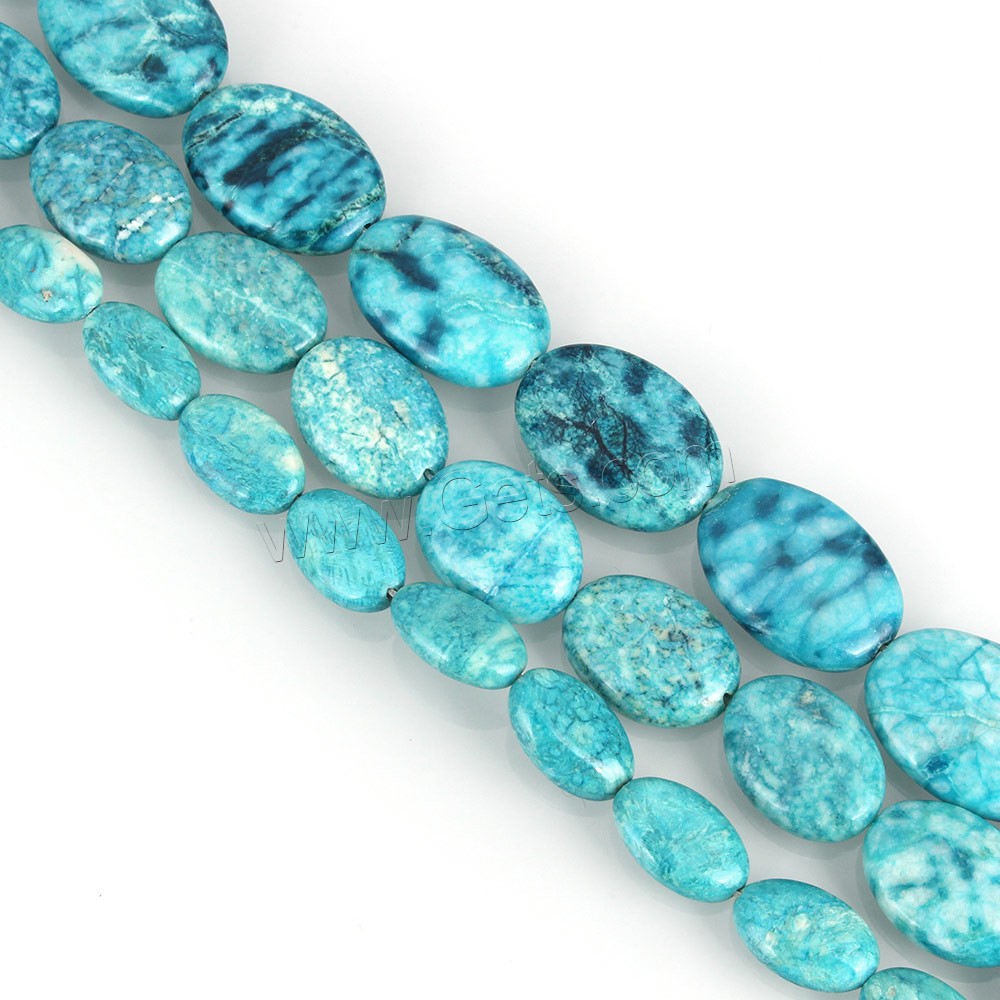 Dyed Jade Beads, Flat Oval, different size for choice, blue, Sold By Strand