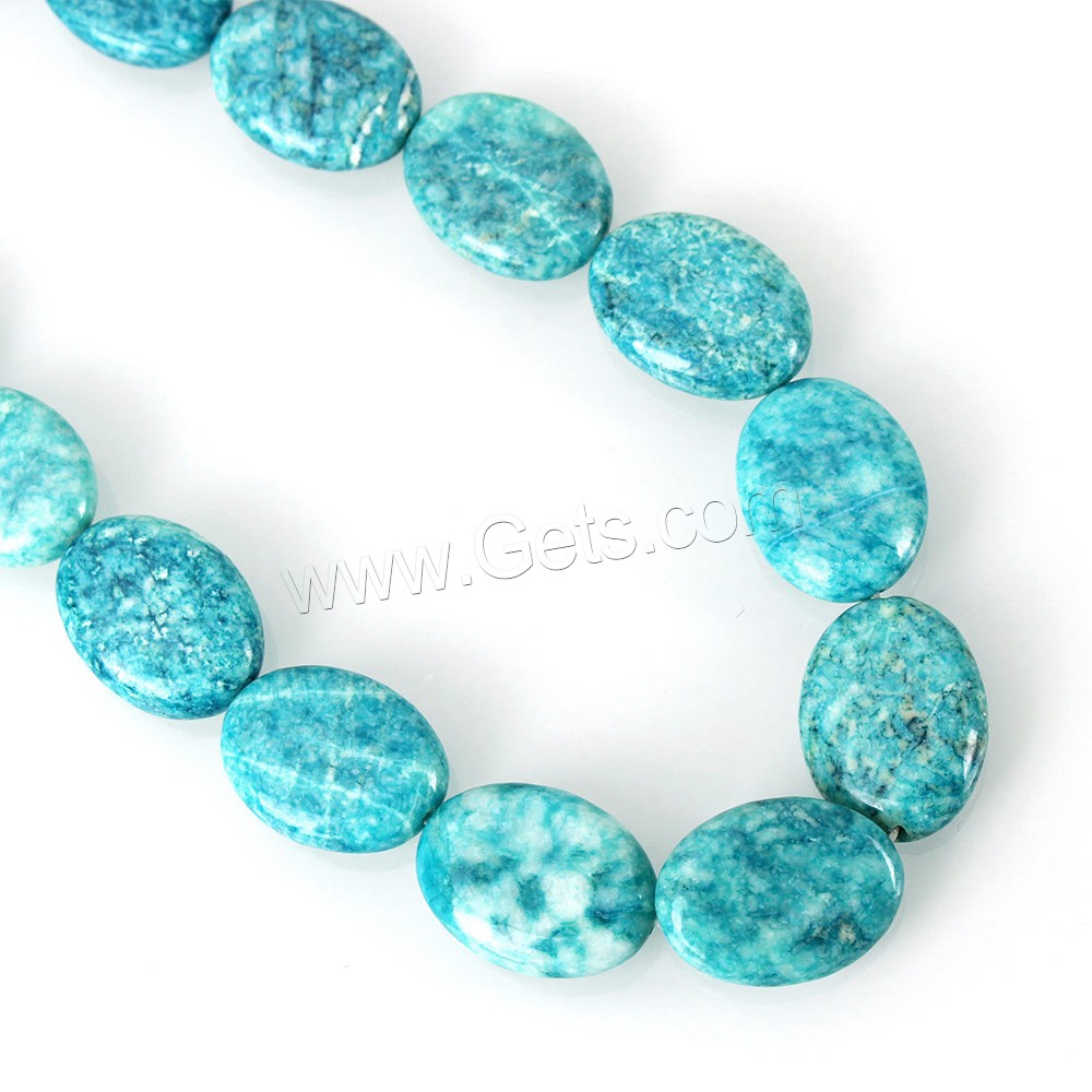 Dyed Jade Beads, Flat Oval, different size for choice, blue, Sold By Strand