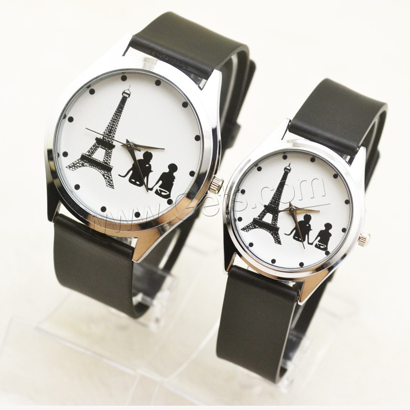 Unisex Wrist Watch, Zinc Alloy, with Glass & Silicone, Chinese movement, platinum color plated, different size for choice, Sold By PC
