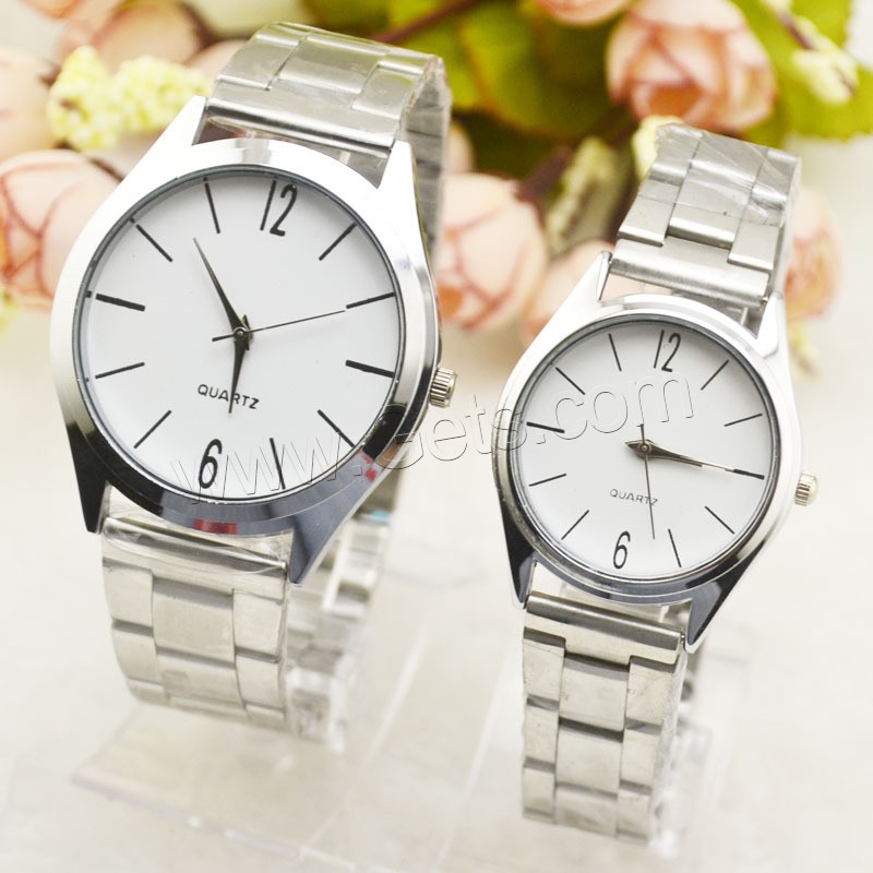 Unisex Wrist Watch, Stainless Steel, with zinc alloy dial & Glass, Chinese movement, different size for choice, original color, Sold By PC