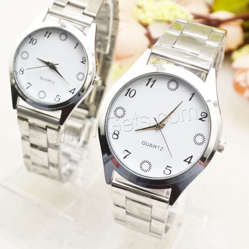 Unisex Wrist Watch, Stainless Steel, with zinc alloy dial & Glass, Chinese movement, different size for choice, original color, Sold By PC