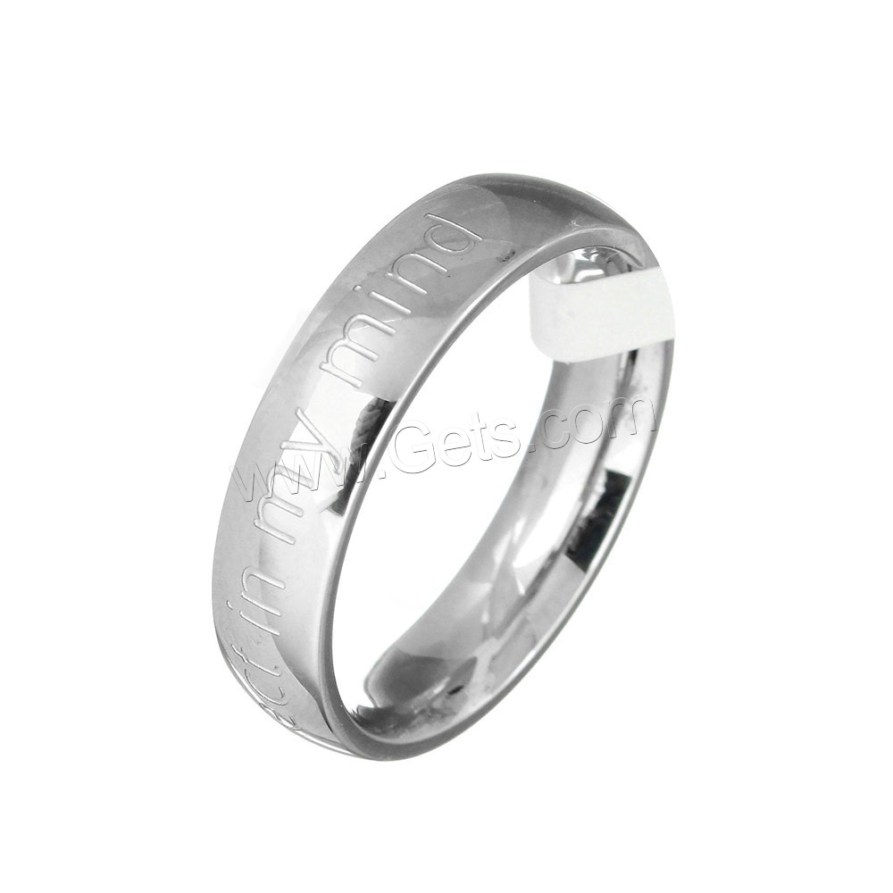 Stainless Steel Finger Ring, different size for choice & different styles for choice & with letter pattern, original color, Sold By PC