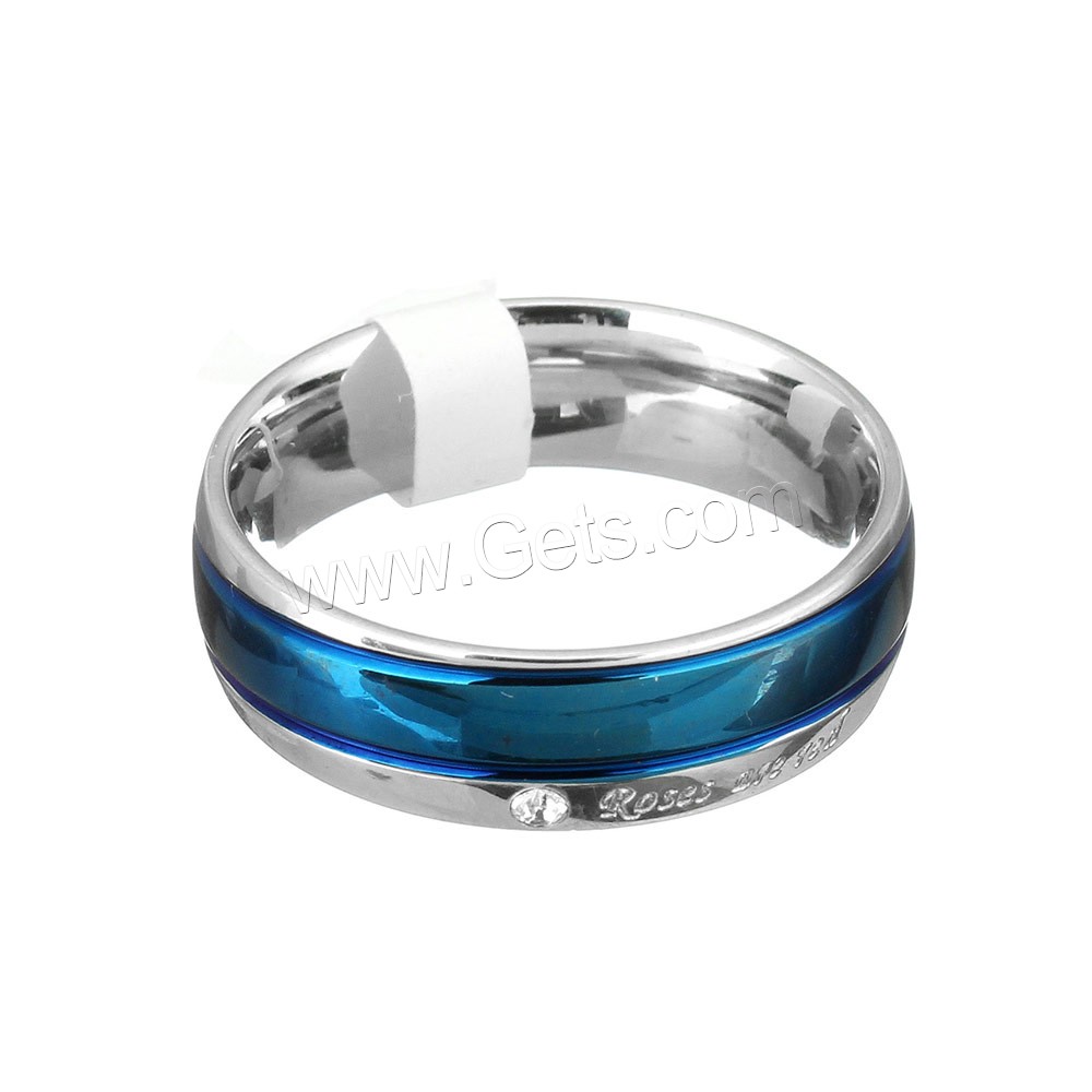 Stainless Steel Finger Ring, electrophoresis, different size for choice & different styles for choice & with letter pattern, Sold By PC