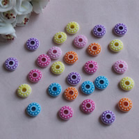 Chemical Wash Acrylic Beads, Flat Round, mixed colors, 12mm Approx 1mm, Approx 
