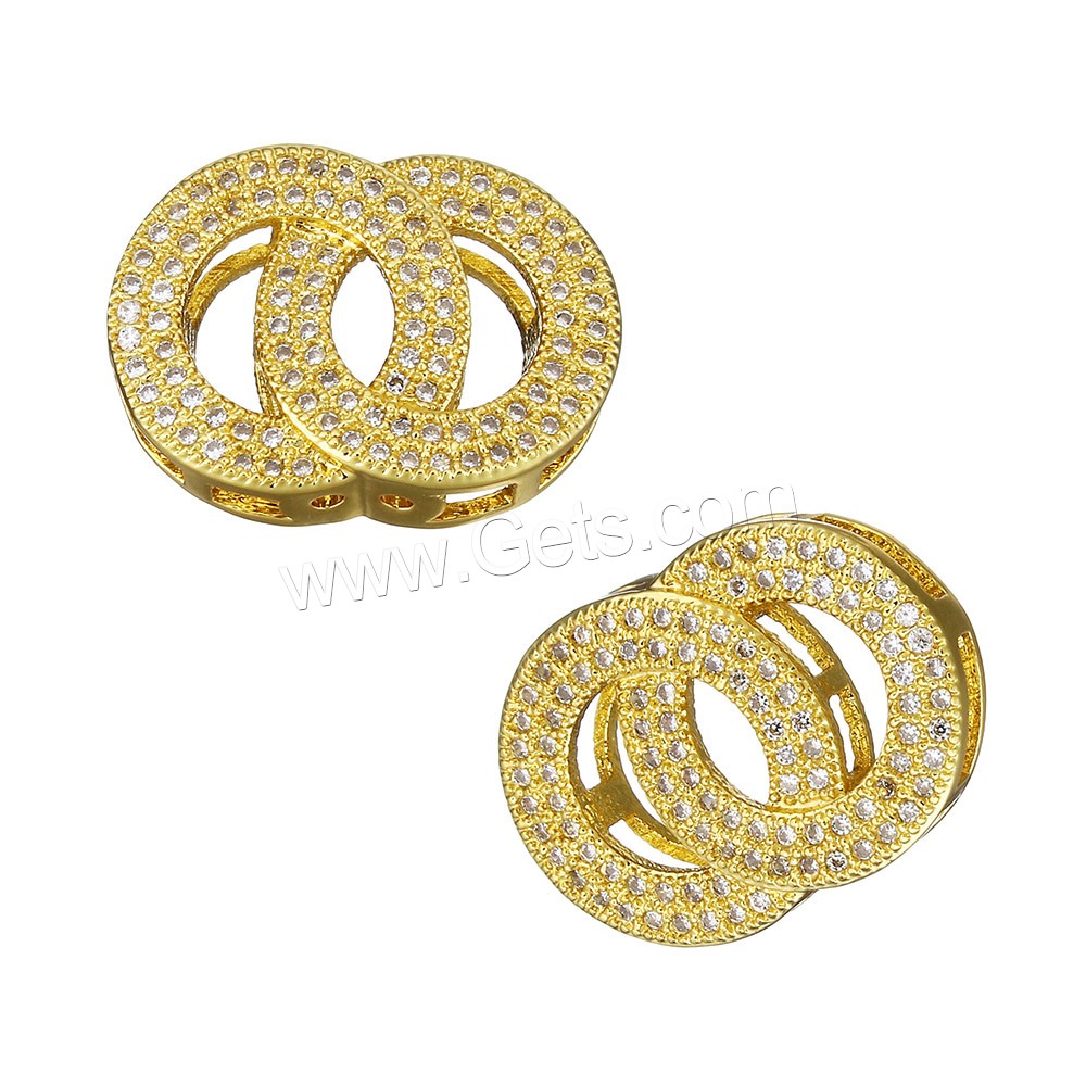 Cubic Zirconia Micro Pave Brass Beads, plated, multihole & different size for choice & micro pave cubic zirconia, more colors for choice, Hole:Approx 1.1mm, Sold By PC