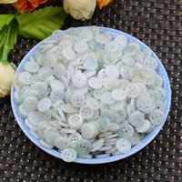 Jadeite Beads, Flat Round, natural, hollow, 10mm Approx 0.6mm 