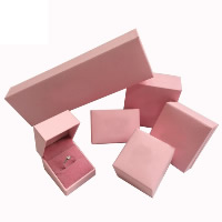 Velvet Jewelry Set Box, PU Leather, with Velveteen & ABS Plastic pink 