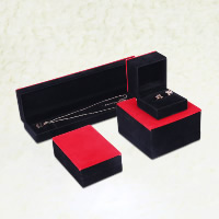 boîtes à bijoux en velours, velours de coton, avec plastique ABS, styles différents pour le choix, Vendu par PC