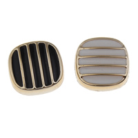 CCB Plastic Cabochons, Copper Coated Plastic, Square, KC gold color plated, flat back & enamel [