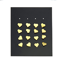 Arete de acero inoxidable , Corazón, chapado en color dorado, 6.5x6x13mm, 10parespareja/Grupo, Vendido por Grupo